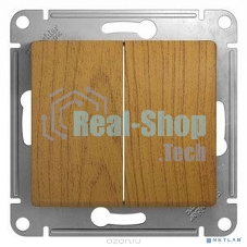 Механизм выключателя 2-кл. СП Glossa 10А IP20 10AX дер. дуб SchE GSL000551