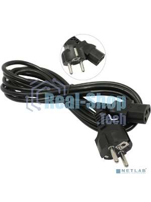 Кабель питания ExeGate Power PC-3P (Евровилка Schuko->С13) VDE-250V-3*0.5-CU, 6A, черный, 3м