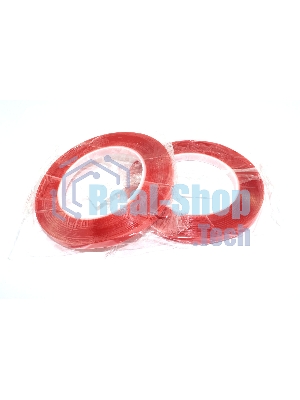 Скотч двусторонний прозрачный 3M с красной защитной лентой ширина 8 мм 25 м 2 шт. 112215