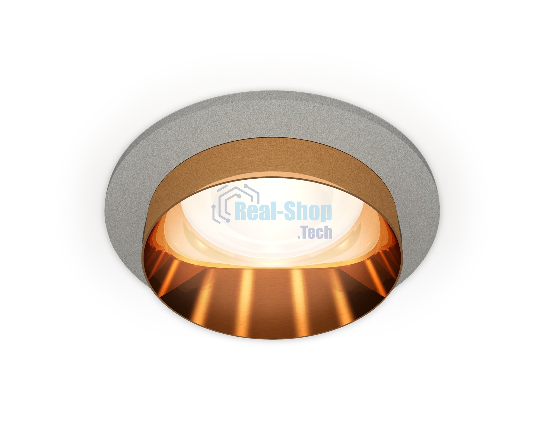 Комплект встраиваемого светильника Ambrella light XC6514024 SGR/PYG серый песок/золото желтое полированное MR16 GU5.3 (C6514, N6134)