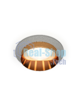 Комплект встраиваемого светильника Ambrella light XC6514024 SGR/PYG серый песок/золото желтое полированное MR16 GU5.3 (C6514, N6134)