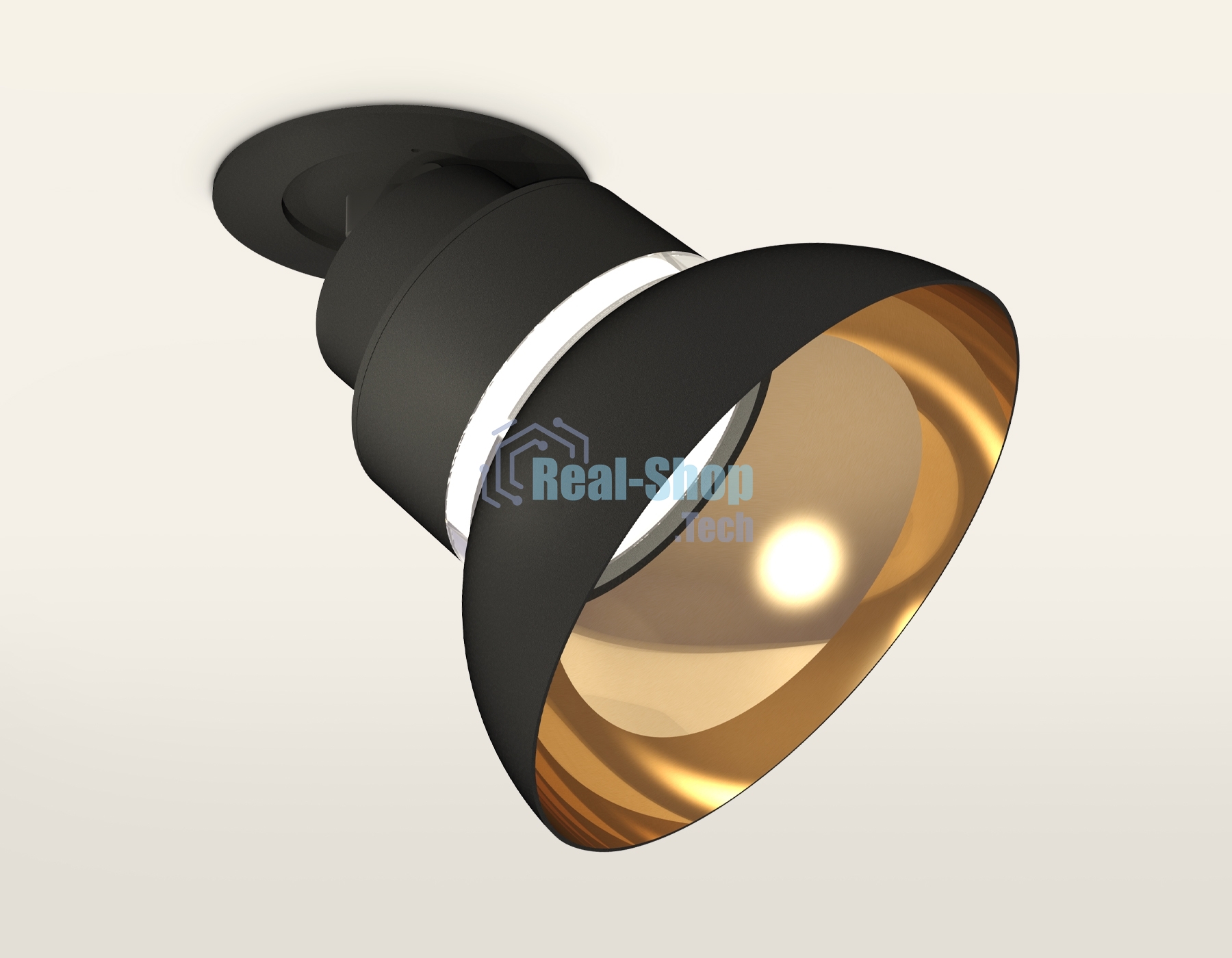 Светильник Ambrella Light XM8102601 SBK/PYG/CL черный песок/золото желтое полированное/прозрачный GX53