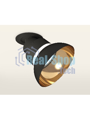 Светильник Ambrella Light XM8102601 SBK/PYG/CL черный песок/золото желтое полированное/прозрачный GX53