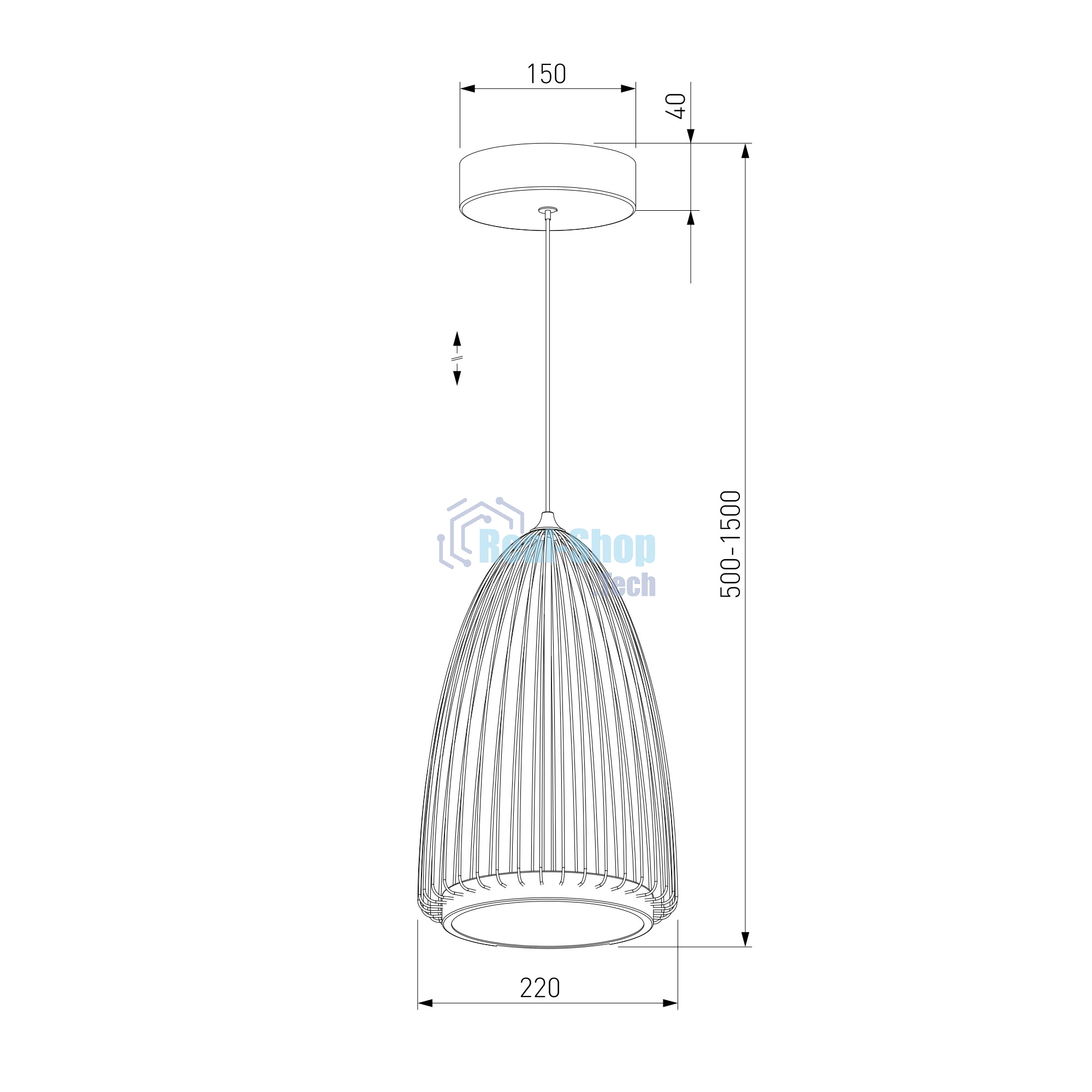40009/1 LED / подвесной светильник / черный