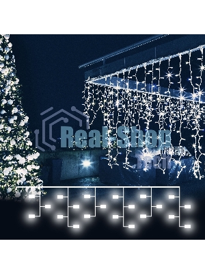 200-001 / гирлянда бытовая электрическая занавес / белый
