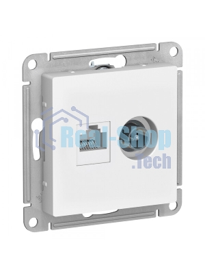 Механизм розетки 2-м AtlasDesign комп. RJ45 кат.5E+TV белый SchE ATN000189