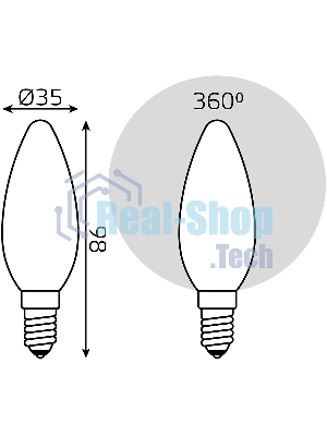 Лампа cветодиодная LED Gauss Filament Свеча 9W 610lm 4100К Е14 milky диммируемая 1/10/50 103201209-D