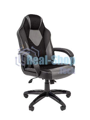 Кресло Chairman game 17 черный, экокожа, 120 кг, механизм качания