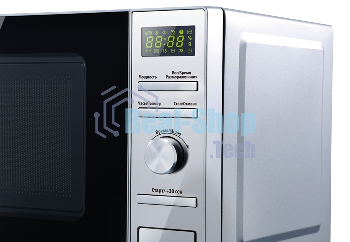 Микроволновая печь Centek CT-1586 серебристый, 20 л, 700 Вт, переключатели - кнопки, поворотный механизм