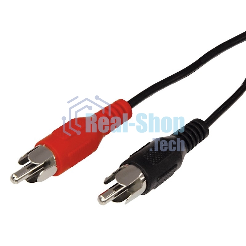 Шнур Rexant 2 RCA - 2 RCA, 1.5 м, черный (10 шт./уп.)