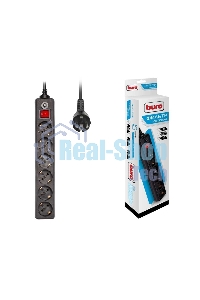 Сетевой фильтр Buro 600SH-1.8-B 1.8 м (6 розеток) черный (коробка)