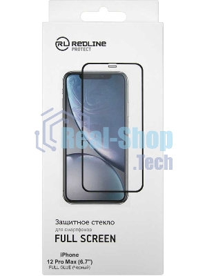 Защитное стекло для экрана Redline черный для Apple iPhone 12 Pro Max антиблик. 1шт. (УТ000021879)