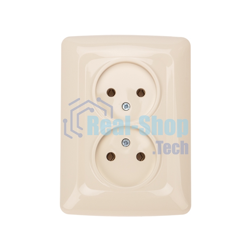 Розетка Kranz 2-ая DEA керамика б/з с/у 10А бежевый (1/10/120)