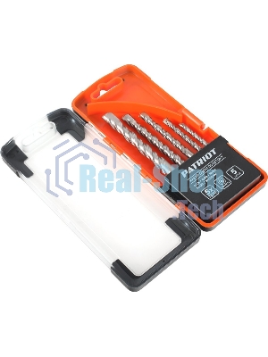 Набор сверл по бетону PATRIOT, 5 шт: 4x75 мм, 5x85мм, 6x100 мм, 8x120 мм, 10x120 мм, в боксе