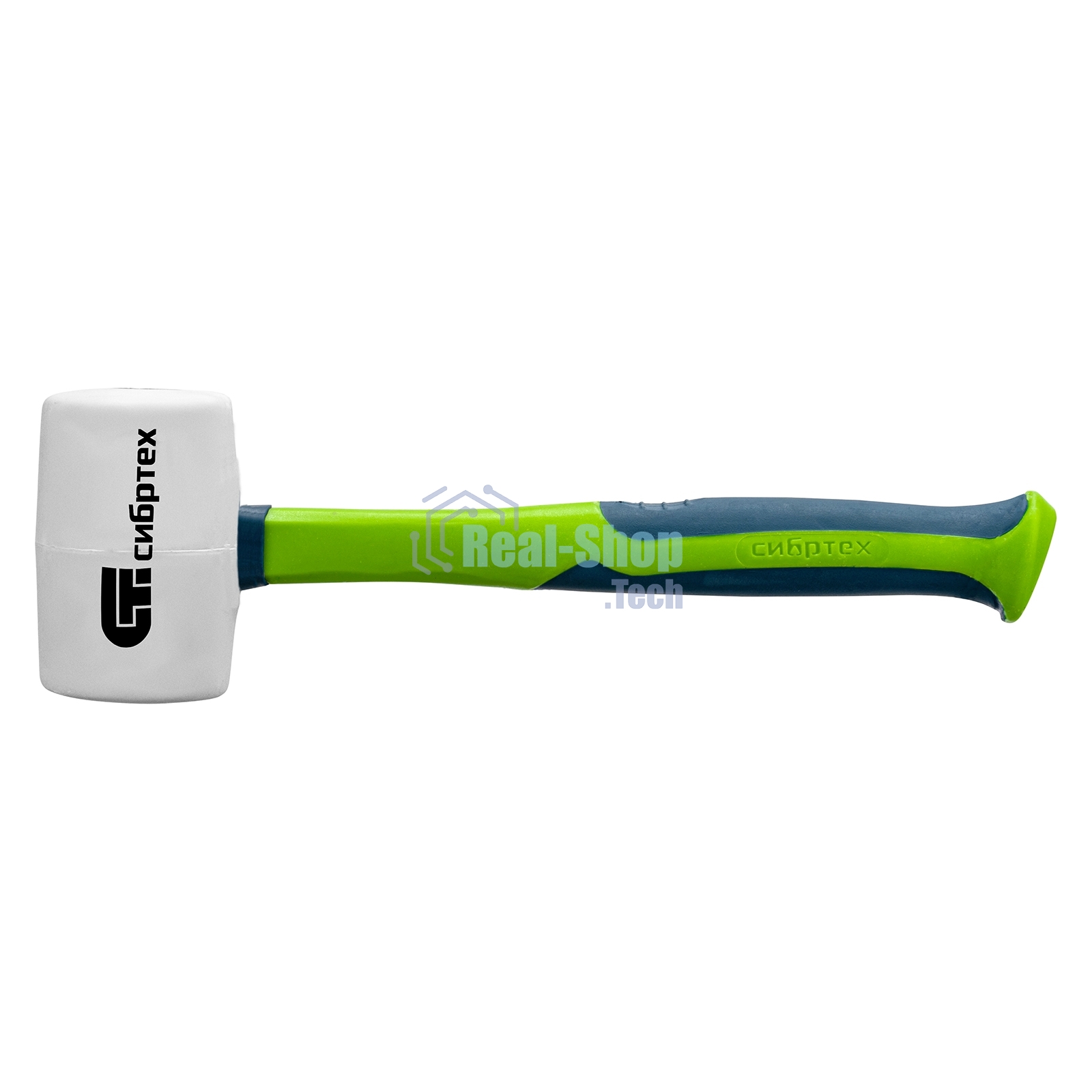 Киянка резиновая Сибртех, 680г белая резина, фибергласовая рукоятка