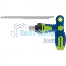 Отвертка Сибртех реверсивная Т-образная комбинированная PH2/SL6, CrV