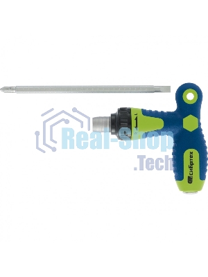 Отвертка Сибртех реверсивная Т-образная комбинированная PH2/SL6, CrV