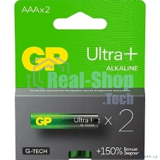 Алкалиновые батарейки c технологией G-tech GP Ultra Plus Alkaline 24А AАA - 2 шт. на блистере