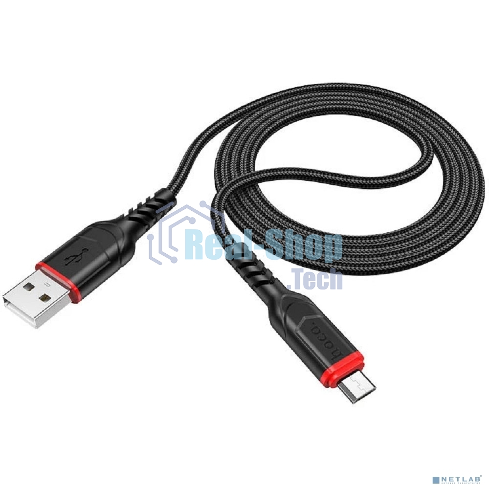 Кабель USB Micro/HOCO HC-44890 X59/1m/2.4A/Нейлон/черный
