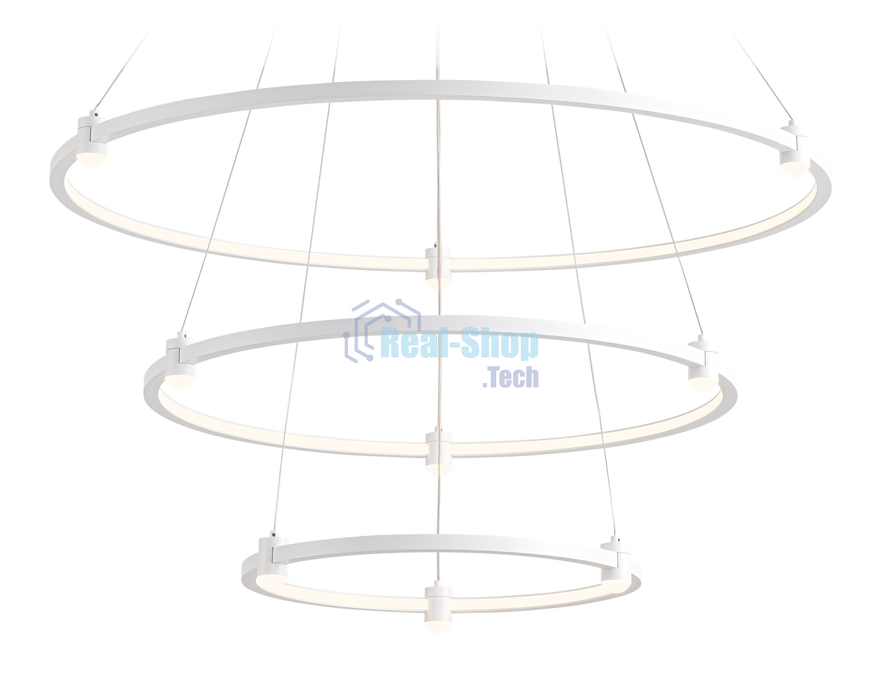 Подвесной светодиодный светильник Ambrella light FL5511/3+9 WH белый 90W 3000K/4200K/6400K D800/600/400*1300 (без ПДУ)