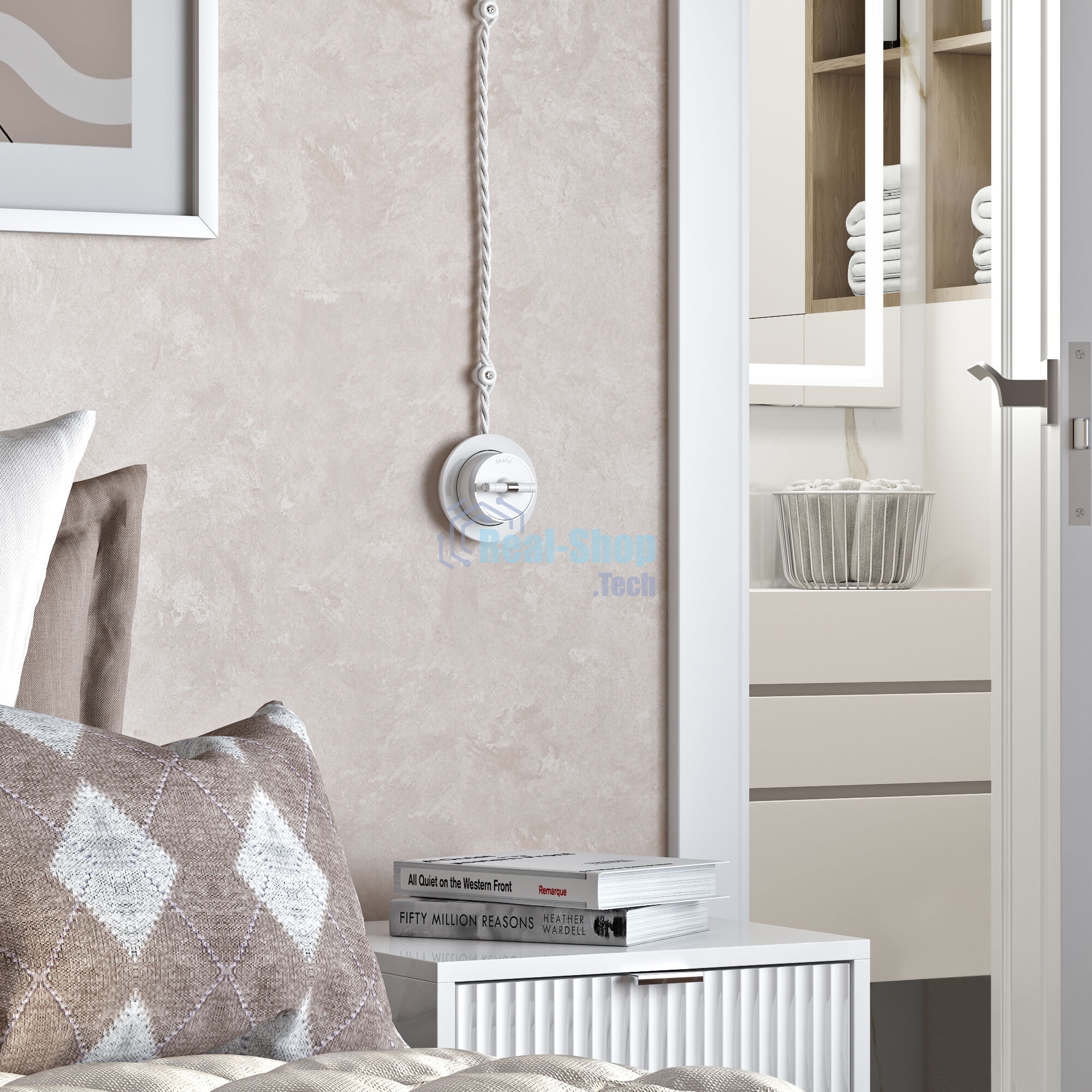 Переключатель одноклавишный Werkel Vintage (белый матовый/хром) W5812050