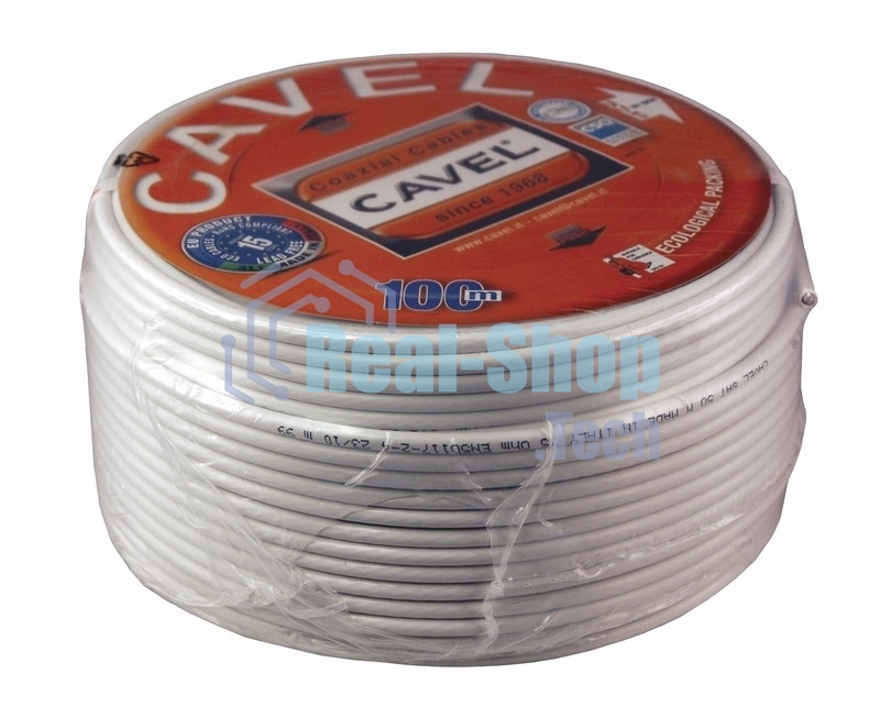 Кабель коаксиальный CAVEL SAT 50 M, Cu/Al/CuSn, 64%, 75 Ом, бухта 100 м, белый