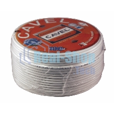 Кабель коаксиальный CAVEL SAT 50 M, Cu/Al/CuSn, 64%, 75 Ом, бухта 100 м, белый