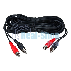 Шнур Rexant 2 RCA - 2 RCA, 1.5 м, черный (10 шт./уп.)