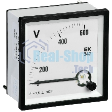 Вольтметр Э47 72х72мм 600В кл. точн. 1.5 IEK IPV10-6-0600-E