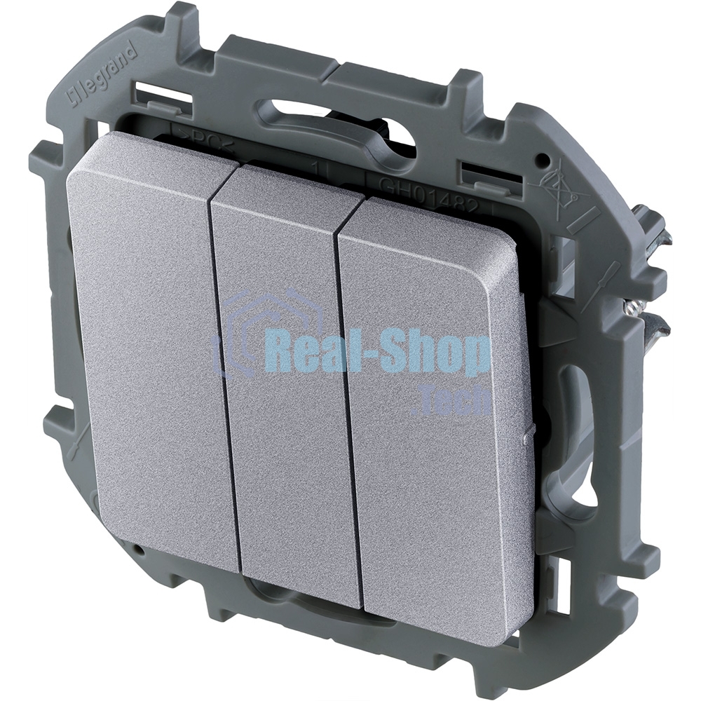 Выключатель 3-клавишный 10AX 250 В алюминий