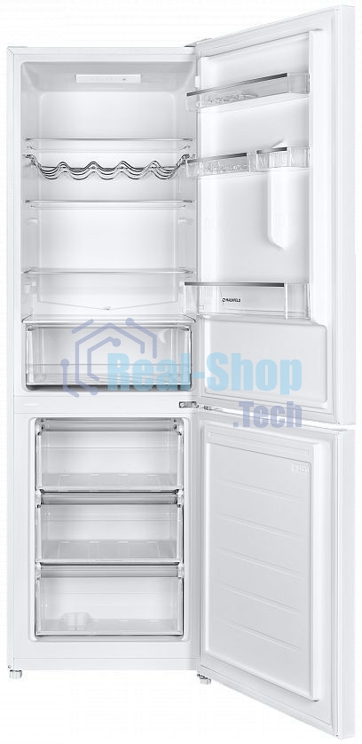 Холодильник Maunfeld MFF185SFW белый двухкамерный 213/104л морозилка снизу