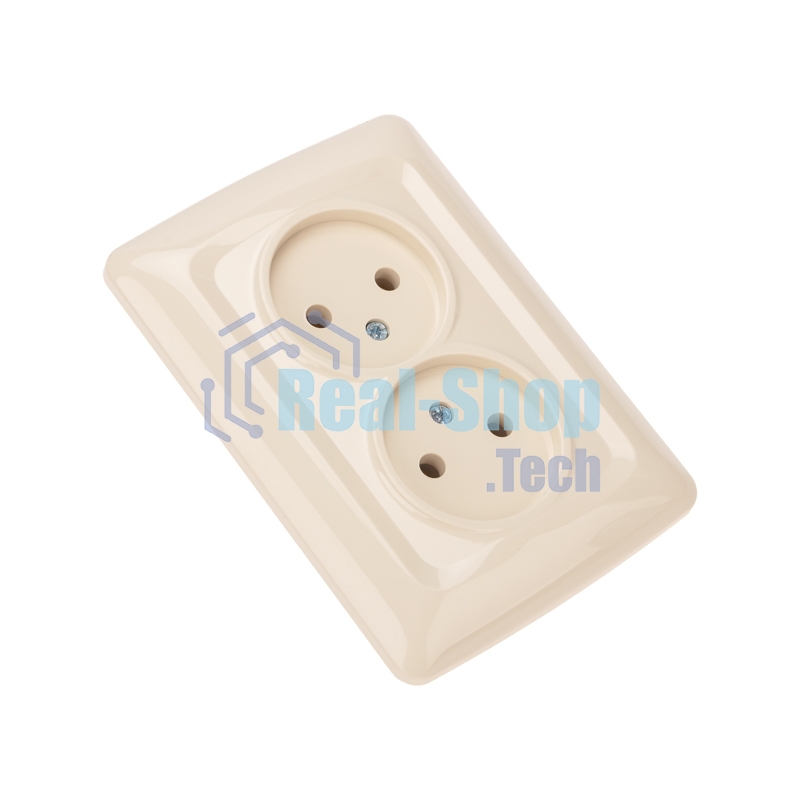 Розетка Kranz 2-ая DEA керамика б/з с/у 10А бежевый (1/10/120)