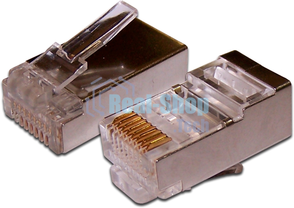 Коннектор медный LANMASTER TWT-PL45/S-8P8C RJ45 cat.5e серебристый