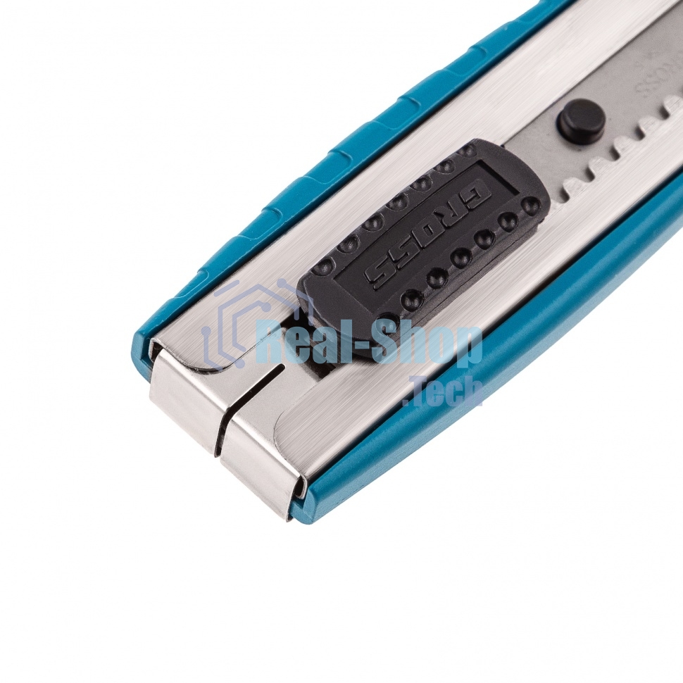 Нож Gross 195 мм, метал.корпус, выдв. сегм. лезвие 25 мм (SK-5), метал. напр-щая, клипса для ремня