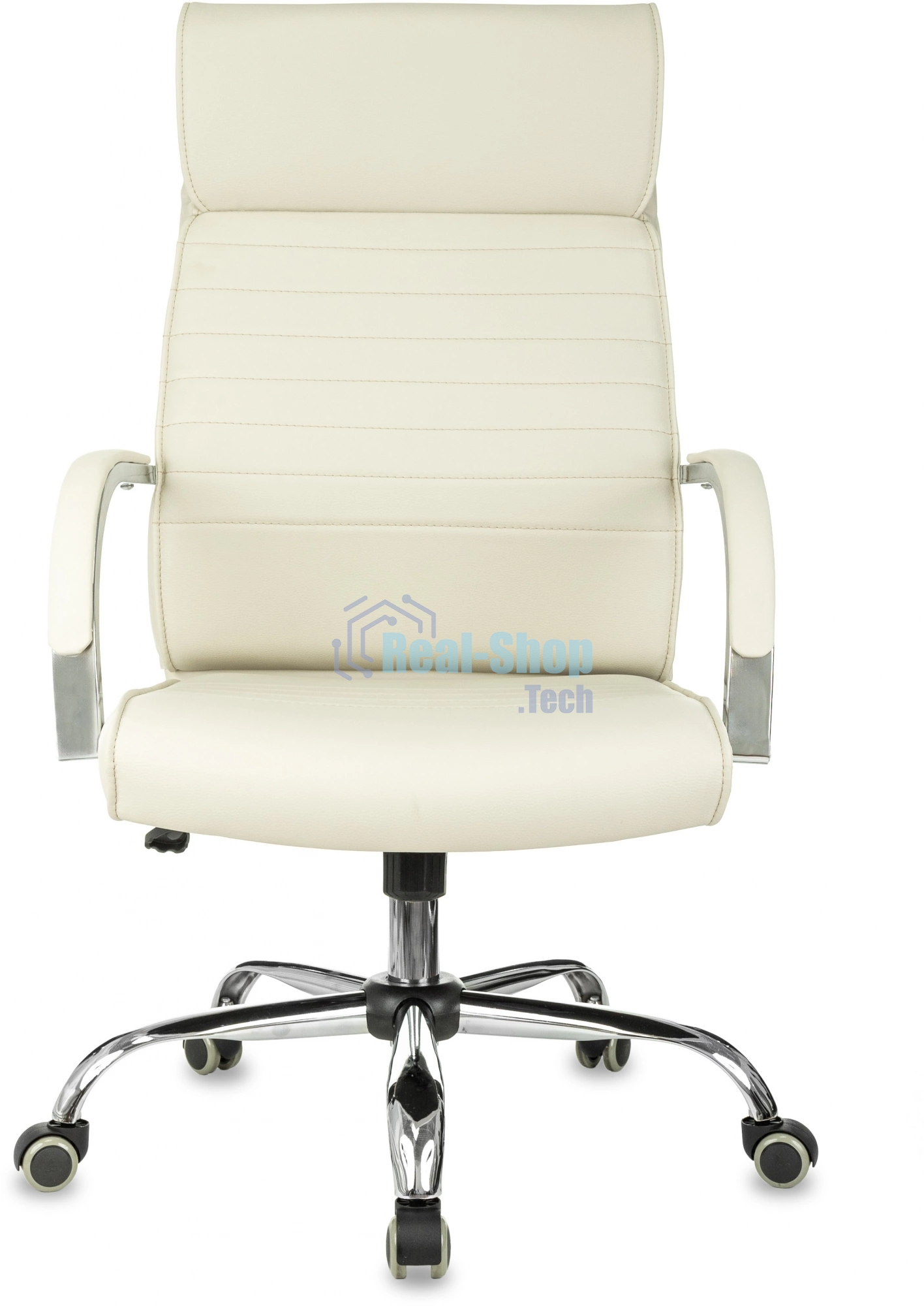 Кресло руководителя Бюрократ T-8010SL/IVORY слоновая кость, искусственная кожа, крестовина хром