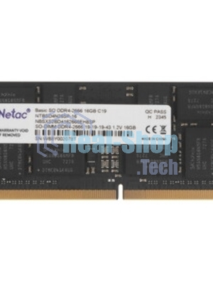 Оперативная память NETAC Basic, DDR4, 16GB (1x16GB), 2666MHz, CL19, DIMM