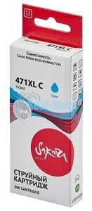 Картридж струйный Sakura 0347C001 (471XL C) для Canon, голубой, 10,8 мл., 680 к.