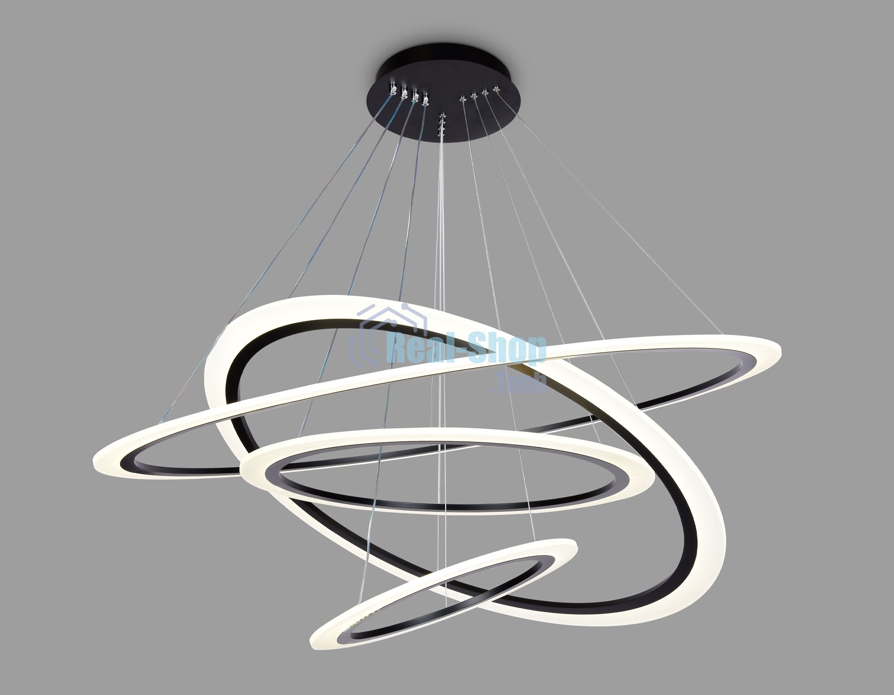 Светильник Ambrella light FA4365/4 BK черный 235W 3000K/4200K/6400K D1000*870 (ПДУ РАДИО 2.4G)