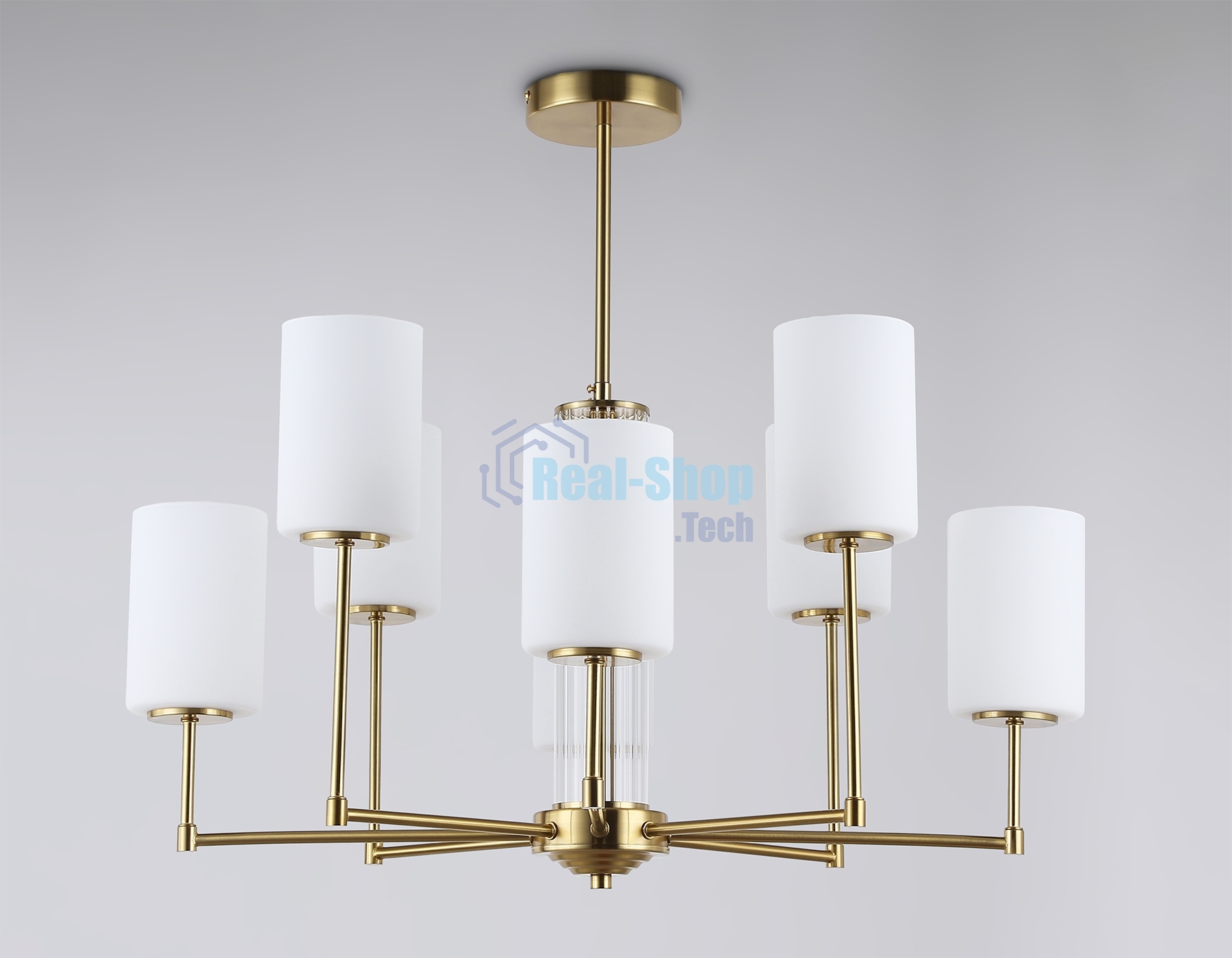 Люстра Ambrella light LH56217/8 BS/FR латунь/белый матовый E27/8 max 60W D700*600