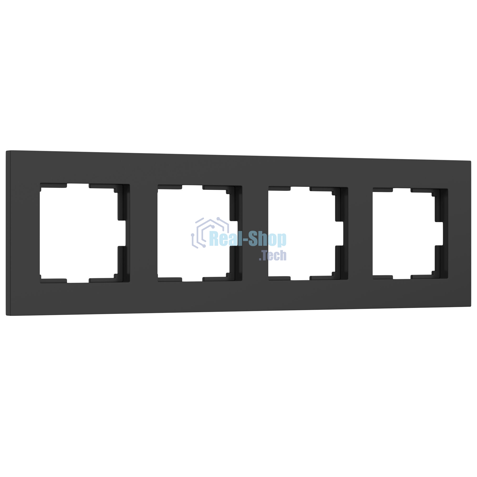 Рамка на 4 поста Slab (черный софт) W0042908