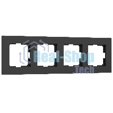 Рамка на 4 поста Slab (черный софт) W0042908