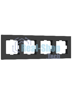 Рамка на 4 поста Slab (черный софт) W0042908