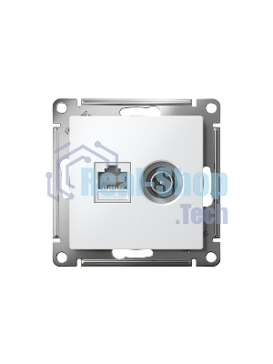 Механизм розетки 2-м AtlasDesign комп. RJ45 кат.5E+TV белый SchE ATN000189