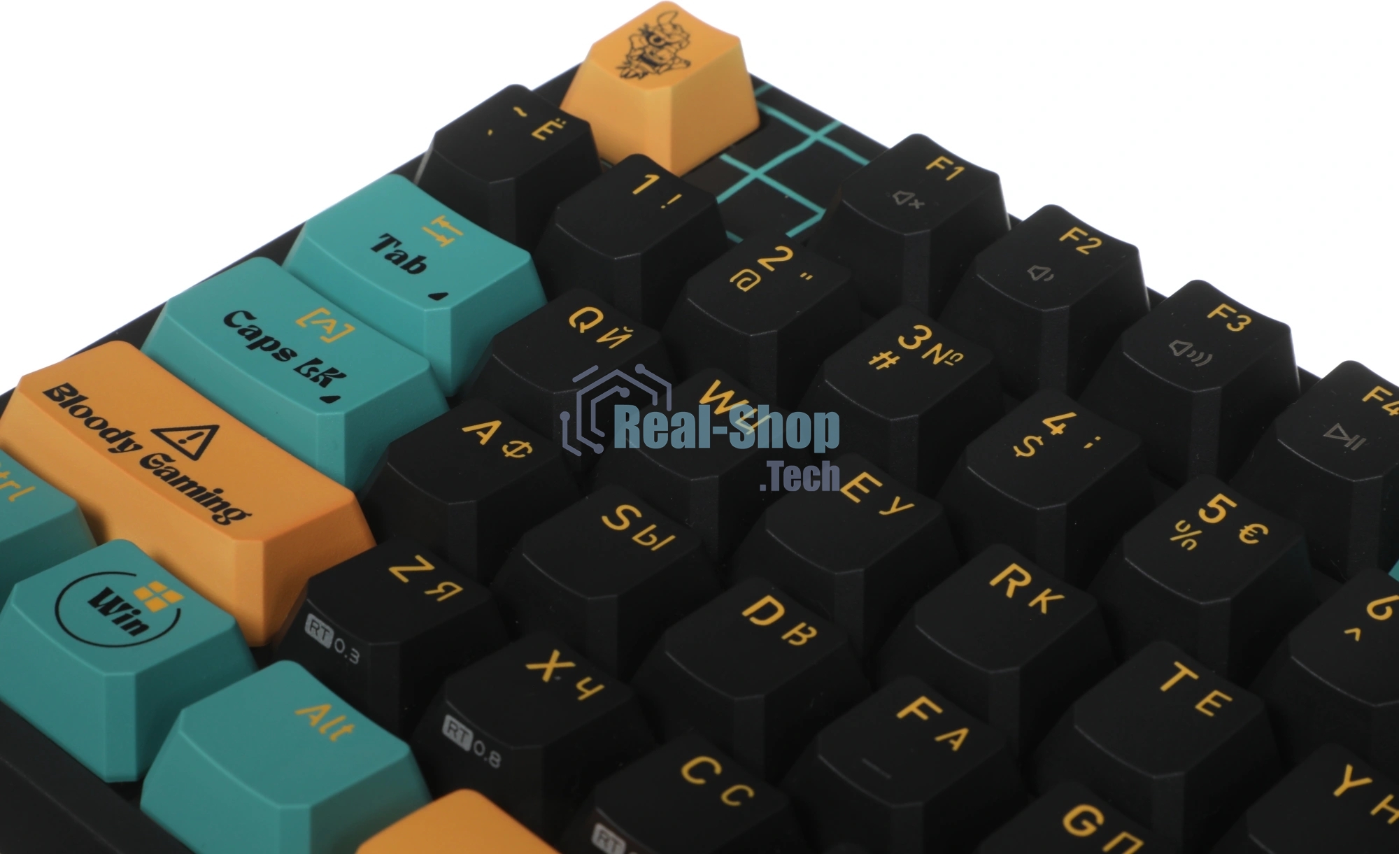 Клавиатура A4Tech Bloody AT87 Renegade проводная USB черный/зеленый