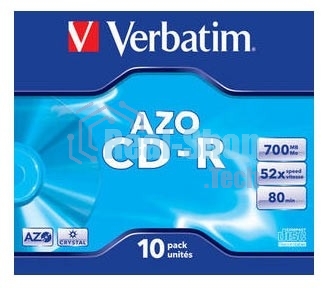 Диск CD-R Verbatim 700Mb 52x Jewel case (10шт) (43327)