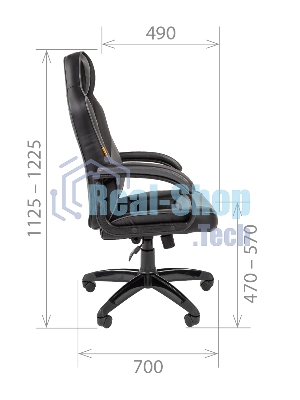 Кресло Chairman game 17 черный, экокожа, 120 кг, механизм качания