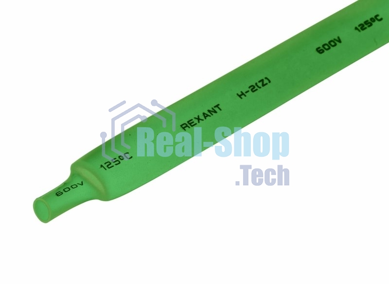 Термоусаживаемая трубка Rexant 12,0/6,0 мм, зеленая, упаковка 50 шт. по 1 м