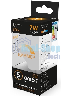 Лампа светодиодная LED Gauss Globe-dim E14 7Вт 3000К диммируемая