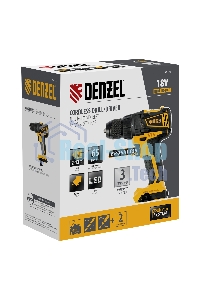 Дрель-шуруповерт аккумуляторная Denzel BLDL-IB-18-0, 18В, Без АКБ и ЗУ