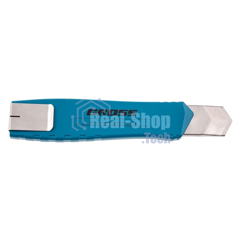 Нож Gross 195 мм, метал.корпус, выдв. сегм. лезвие 25 мм (SK-5), метал. напр-щая, клипса для ремня